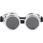 Lunettes steampunk vintage abs � double couche pour costume f�te, d�coration argent� �clatant