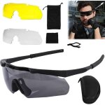 Lunettes de tir avec 3 verres interchangeables, lunettes de protection avec verres transparents anti ...