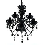 Lustre avec 5 ampoules crystal noir vidaxl