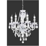 Lustre 5 bras classique lüster chrome et blanc avec trio lighting suspensions décoratives Lustre 5 bras classique lüster chrome et blanc avec trio lighting suspensions décoratives