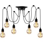 Lustre araignee suspension 6 t�tes lampe suspendue industrielle lustre retro suspension luminaire vintage ...