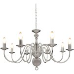 Devenirriche - lustre argent 8 ampoules e14 - the living store - argent
