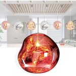 Lustre boule en verre rouge 20cm ? suspension led r�glable 150cm ? culot e27 pour �clairage int�rieur ...