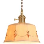 Lustre en c�ramique r�tro, lustre en c�ramique �maill�e peinte � la main, adapt� � la chambre � coucher, ...