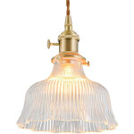 Lustre de chambre r�tro en verre, avec abat - jour en verre, 18 x 20 cm, transparent, 220 v, douille ...