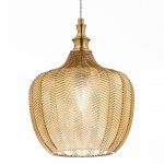 Lustre classique gea luce cleofe s10 e27 led lampe  suspension en verre ambr