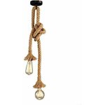 Lustre corde chanvre corde chanvre double t�te suspendue lumi�re pour salle � manger, hall, restaurant, ...