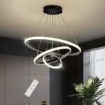 Lustre dimmable 40w moderne cercle anneaux suspension dimmable 3000k - 6000k pour salon chambre � coucher ...