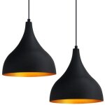 Lustre double long noir � suspension simple pour salon, cuisine, caf�, restaurant, chambre d'enfant
