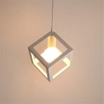 Lustre en forme de cube, suspension industrielle, plafonnier industriel vintage avec base en m�tal cr�ative ...