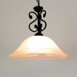 Lustre d'intrieur dorothea noir et blanc en verre d'albtre dans le style campagnard e27 - noir, blanc ...