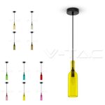 Lustre à led v - tac, support de lampe en forme de bouteille, suspension e14, coloré rouge Lustre à led v - tac, support de lampe en forme de bouteille, suspension e14, coloré rouge