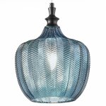 Gea luce - lustre moderne cleofe s10 e27 led lampe  suspension en verre cobalt