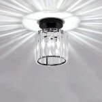 Lustre moderne noir plafonnier en verre lampe de plafond en cristal plafonnier cr�atif e27 pour couloir ...