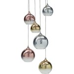 Lustre multicolore en verre rond installation requise design moderne 6 ampoules tooma