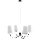 Privatefloor - lustre noir de plafond avec 4 abat - jours - dixiu noir