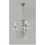 Lustre de plafond � 3 branches avec cha�ne lampe � suspension a26 argent