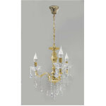 Lustre de plafond � 3 branches avec cha�ne lampe � suspension a26 or