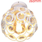 Axhup - lustre de plafond cristal en mtal plafonnier eclairage luminaire abat - jour 26cm blanc