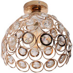 Axhup - lustre de plafond cristal en mtal plafonnier eclairage luminaire abat - jour 26cm or