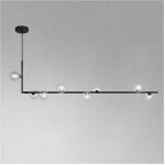 Lustre de plafond en verre � 8 boules g9 en m�tal noir design moderne 71621