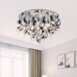 Sampa - lustre plafonnier moderne xxl 80 cm en mtal chrom luminaire de plafond design comptaible led ...