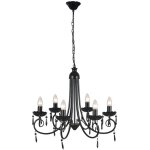 Lustre suspendu noir 6 douilles d'ampoule vidaxl31272