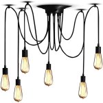 Lustre suspension araignee design industriel, rtro douille e27 ttes clairage lumires plafonniers ...