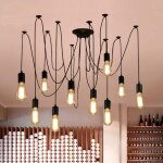 Lustre suspension araignee design industriel, rtro douille e27 ttes clairage lumires plafonniers ...