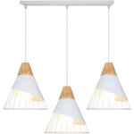 Wottes - lustre suspension badminton bois massif modernes long poteau pendentif salon bar cuisine chambre ...