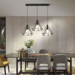 Lustre suspension cage forme diamant contemporain lampe plafonnier luminaire lustre pour cuisine couloir ...