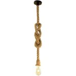 Lustre suspension en corde de chanvre e27 douilles style industriel r�tro pour salon salle � manger bar ...