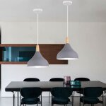 Lustre suspension moderne e27 �clairage int�rieur lampe suspension cr�ative simple gris �20cm pour chambre ...