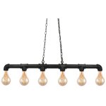 Sampa - lustre suspension design industriel m�tal noir 6 spots e27 compatible led