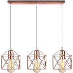 2pcs modern pendant light square hanging ceiling lamp adjustable chandelier - red