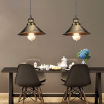 Lustre suspension industriel vintage e27 luminaire plafonnier m�tal lampe � suspension r�glable �22cm ...
