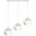 Lustre suspension industrielle vintage rtro cage forme de globe e27 20cm pour chambre salon blanc - ...