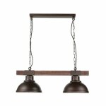 Licht - erlebnisse - lustre suspension d'intrieur hakon de couleur marron en bois au design vintage ...