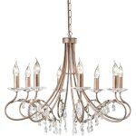 Lustre suspension lampe plafonnier salle � manger lampe cristaux argent or