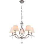 Maytoni - lustre lustre suspension lampe salle  manger mtal nickel tissu abat - jour e14