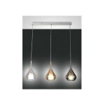 Fabas luce - lustre suspension led lila en m�tal et verre borosilicate 3481 - 48 - 297