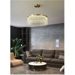 Lustre à suspension à led rond avec cristaux acryliques contemporains lp - 28 Lustre à suspension à led rond avec cristaux acryliques contemporains lp - 28