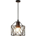 Lustre suspension mtal noir, plafonnier salle  manger fer forg, cble rglable ampoules e27 pour restaurant ...