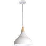 Wottes ? lustre suspension moderne e27 blanc �20cm ? abat - jour m�tal peint anti - corrosion ? design ...