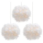 Lustre suspension moderne suspension luminaire abat - jour en plume lustre blanch �35cm e27 pour salon ...