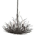 Elstead - lustre suspension plafonnier acier bronze d 61, 5 cm design naturel