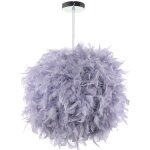 Lustre suspension en plumes 30 cm e27 40w gris