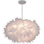 Lustre suspension en plumes blanc 45 cm 40w e27, plafonnier luminaires abat - jour pour chambre, salon, ... Lustre suspension en plumes blanc 45 cm 40w e27, plafonnier luminaires abat - jour pour chambre, salon, ...