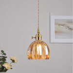 Lustre, suspension vintage, plafonnier suspendu avec abat - jour en verre, luminaires � suspension en ...