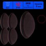 Lutece - arc - lot de 5 appliques d'ext�rieur hublot e27 rond ip44 ik10 - garantie 5 ans